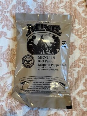 MRE Ready to Eat Meal - Jalapeno Pepper Jack Beef Patty